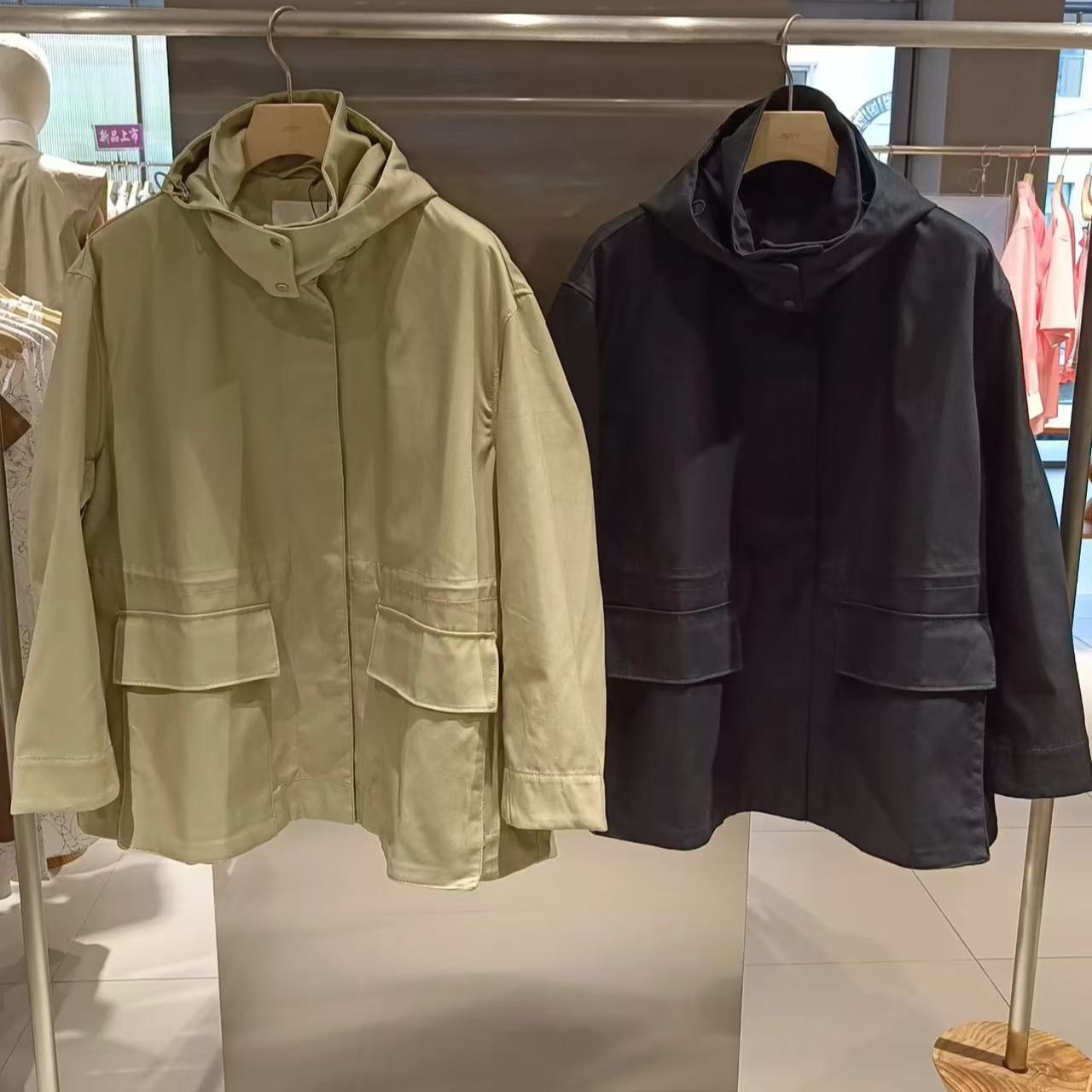 原单商场同款2024秋新品风衣女宽松连帽A型外套5O8911830