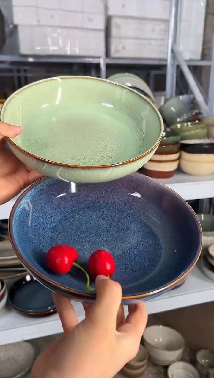 陶瓷外贸尾货瑕疵满20包邮X2深盘组合