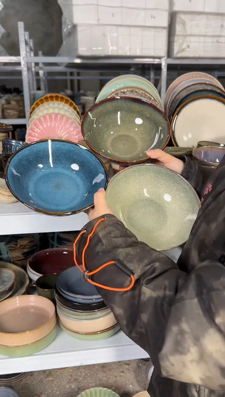 陶瓷外贸尾货瑕疵满20包邮X3菜碗组合