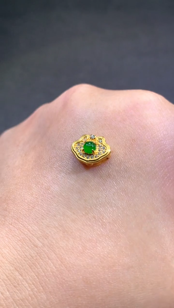 【闪购商品】翡翠挂件未镶嵌如意锁-11