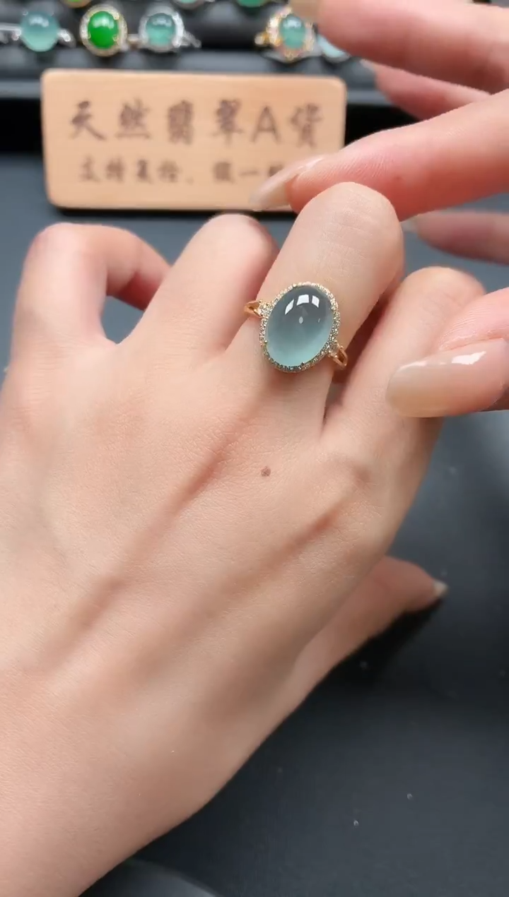 银S925镶嵌戒指翡翠1111