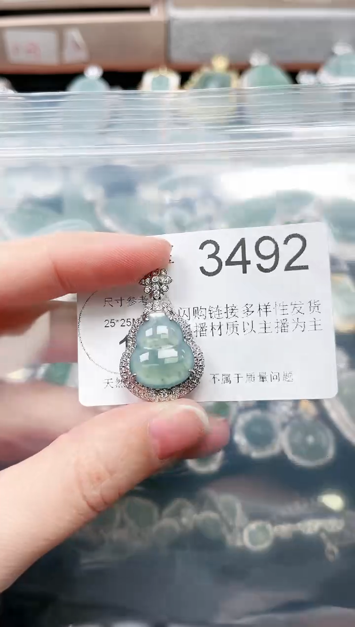 【闪购商品】翡翠颈饰未镶嵌3492赠皮绳