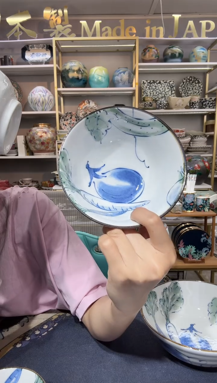 陶瓷野菜饭碗14cm两支