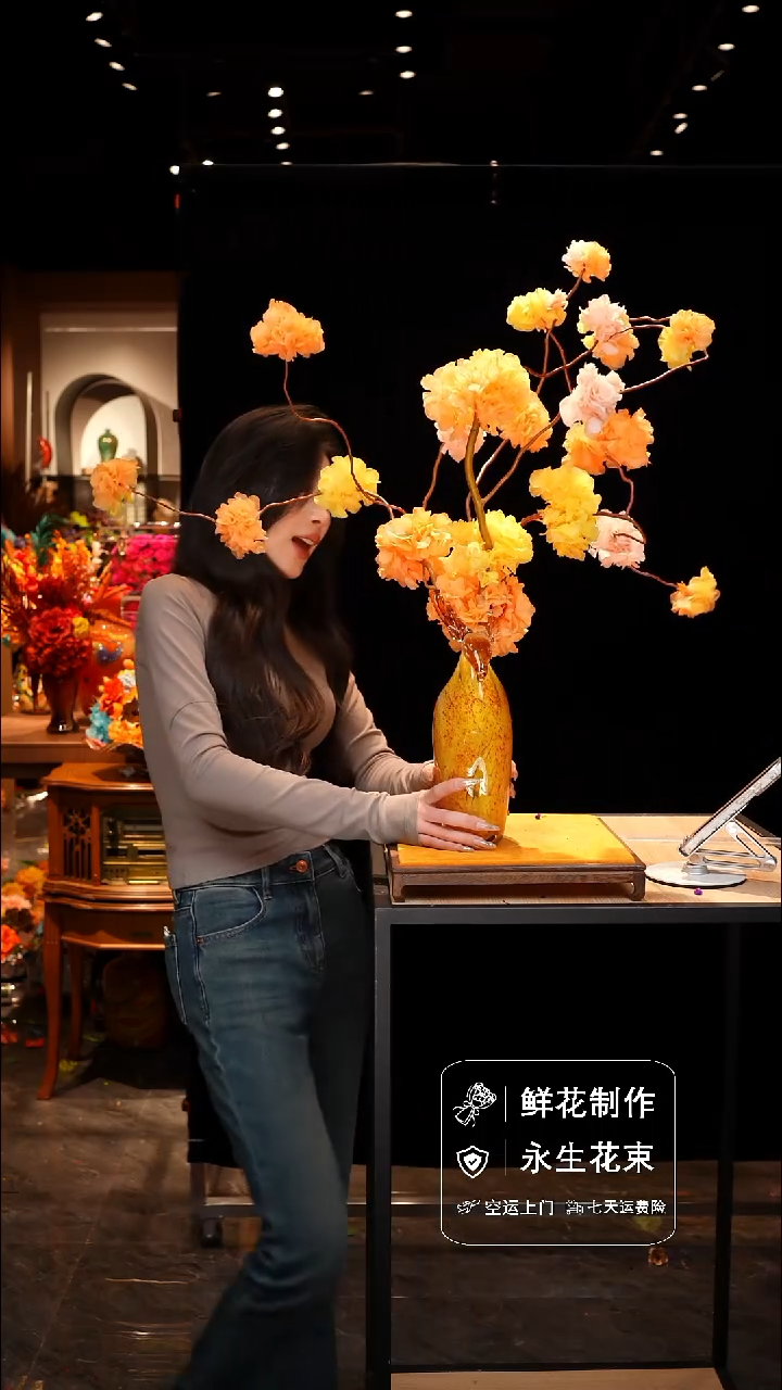 手工艺品琉璃手工花器花束空运包邮送货上门-以图片为准    