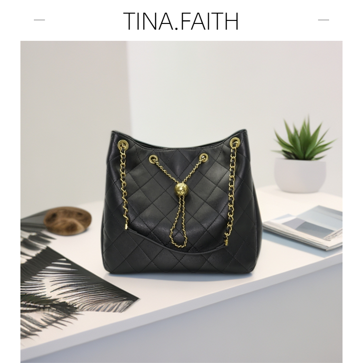 【TINA.FAITH】小香风菱格链条秋冬新款高颜值通勤大容量单肩腋下包