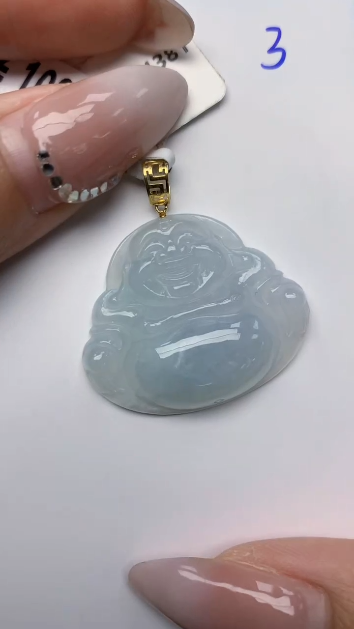 【闪购商品】翡翠颈饰18K金镶嵌天然翡翠A货，