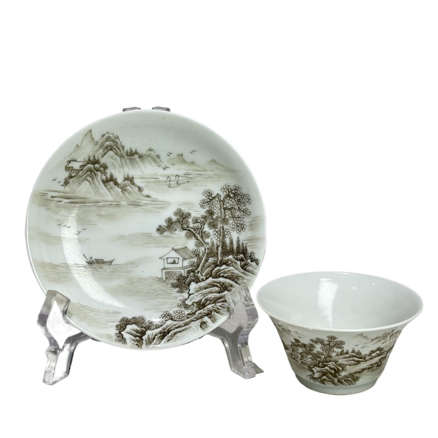 墨彩山水图纹杯碟8153