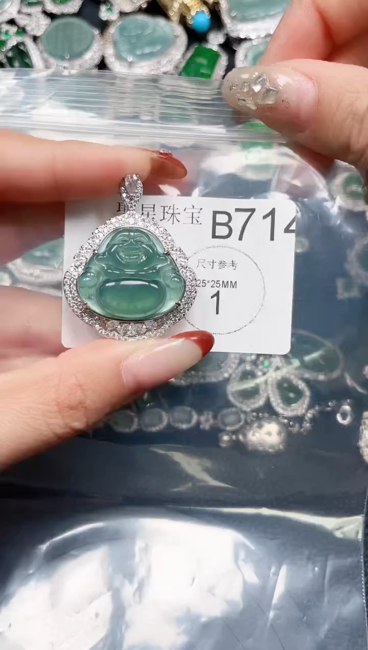 【闪购商品】翡翠颈饰未镶嵌赠皮绳714