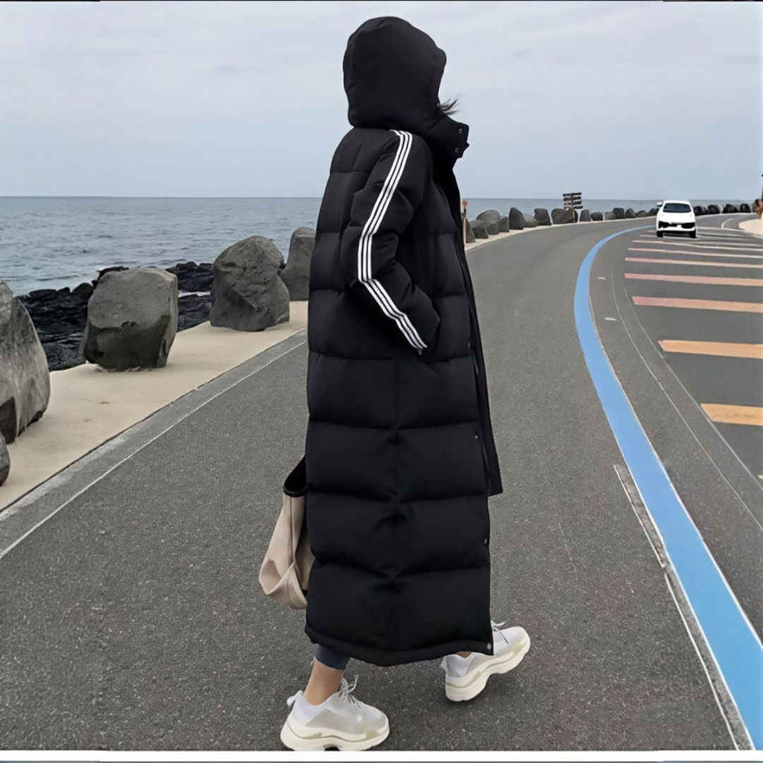 零北长款羽绒服女2025新款爆款连帽超长加厚女上装白鸭绒外套冬季