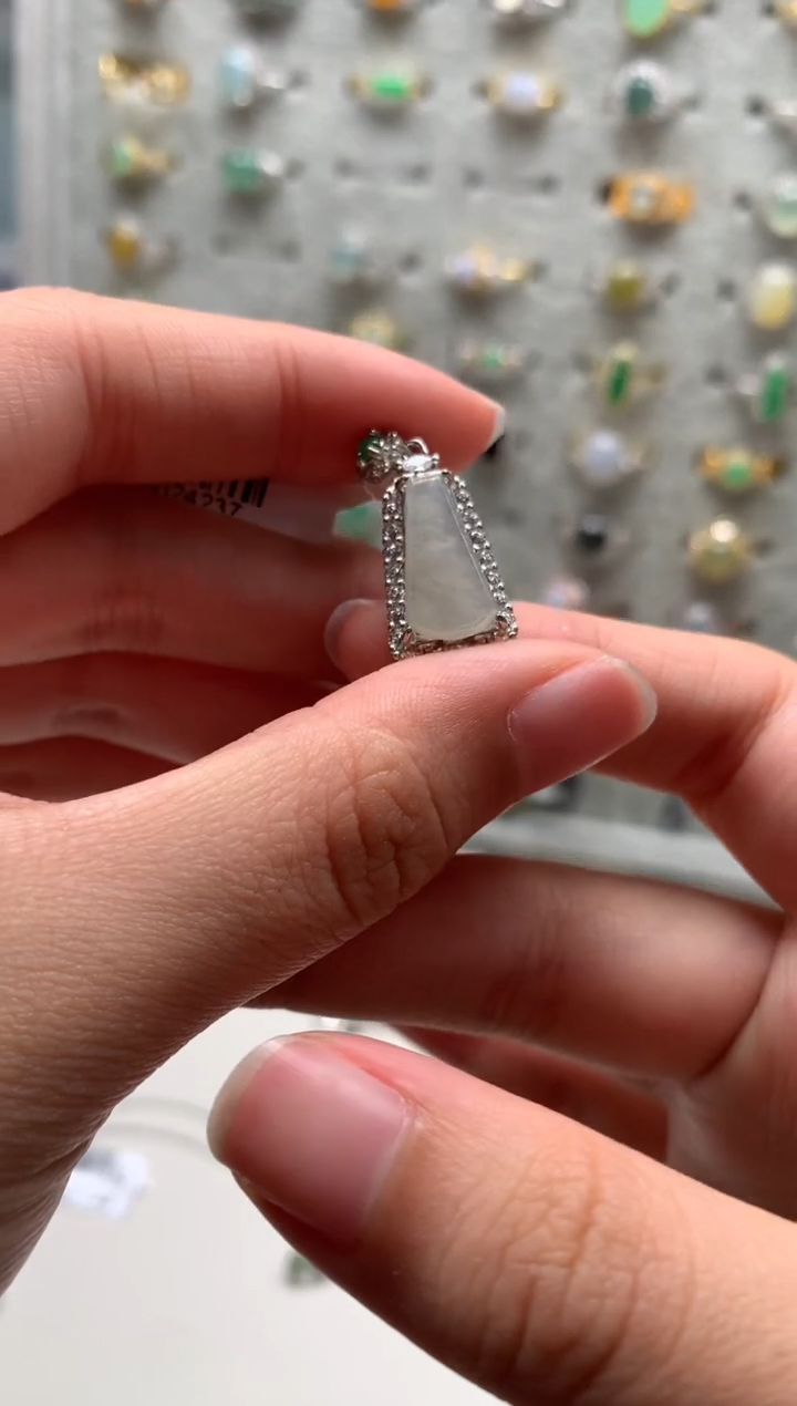 银S925镶嵌戒指翡翠吊坠11