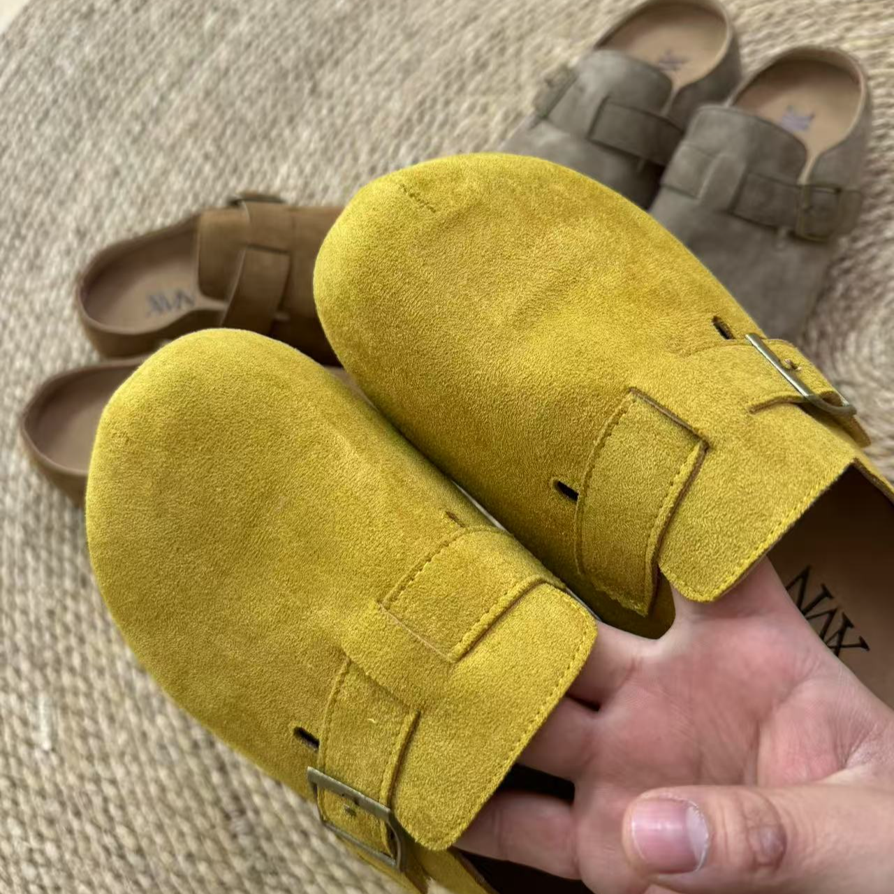 厚底包头勃肯拖鞋女外穿2025年新款复古丑萌懒人一脚蹬平底半拖鞋