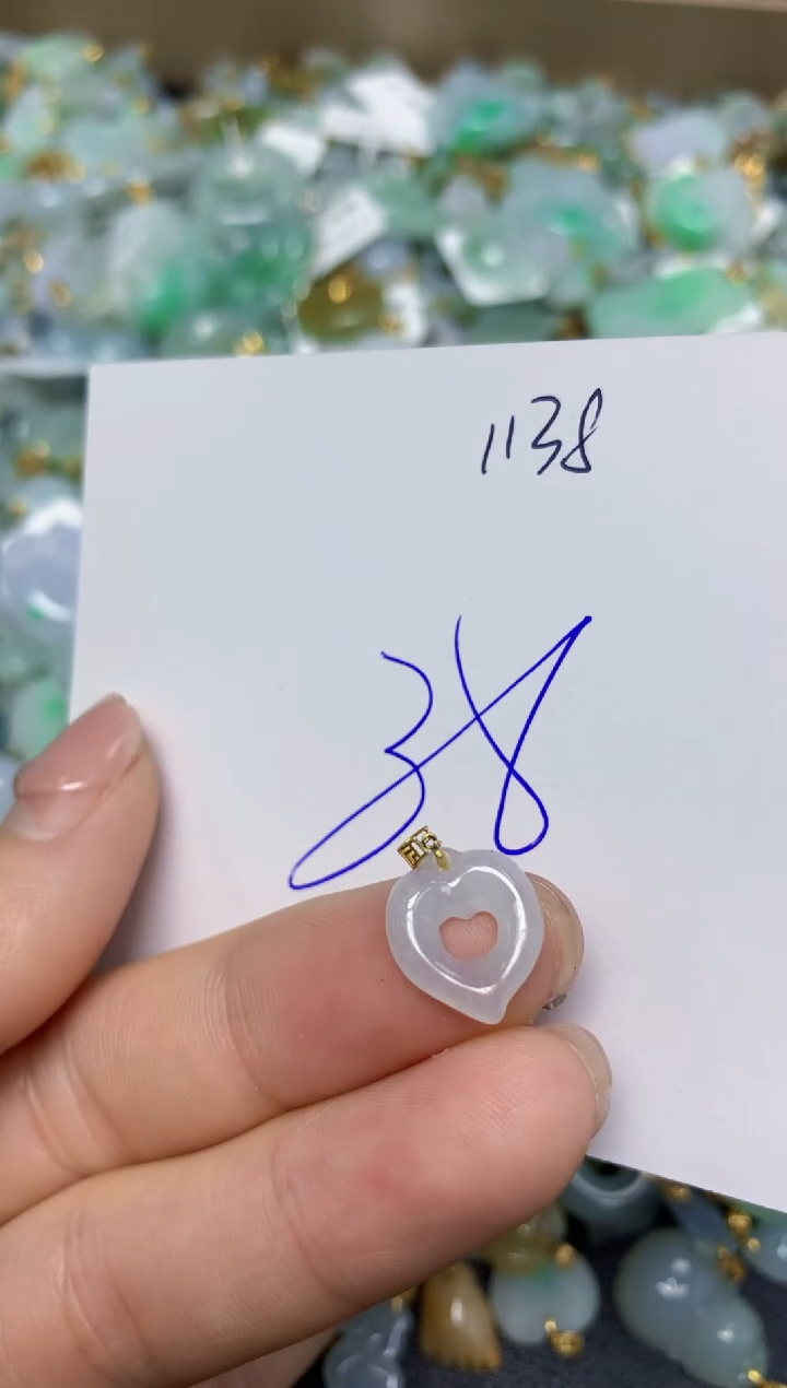 【闪购商品】翡翠挂件18K金镶嵌 天然翡翠A货