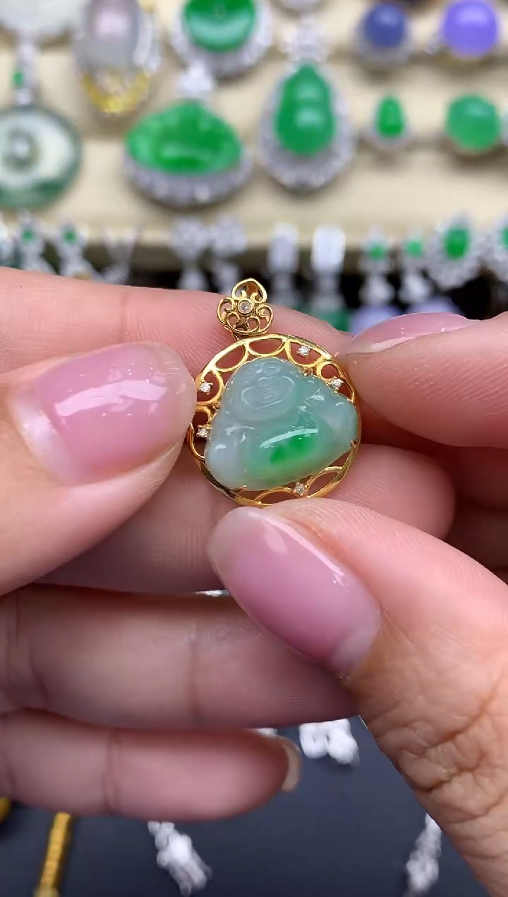 【闪购商品】翡翠颈饰18K金镶嵌108-中国好珍宝