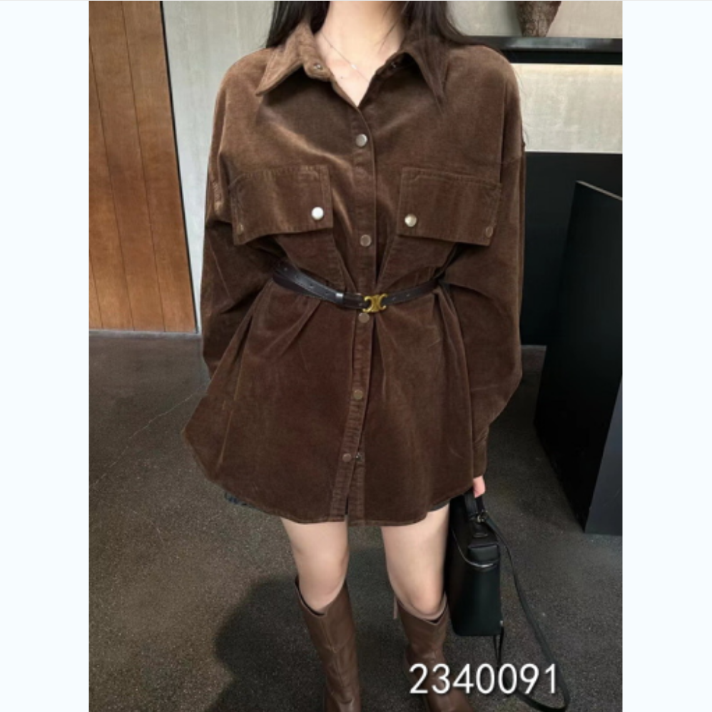 小妳XiaoNi———（冬款灯芯绒衬衫2340091）