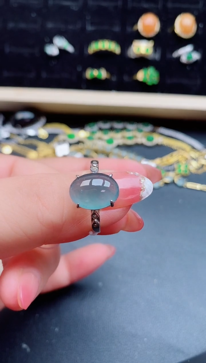 【闪购商品】翡翠戒指银S925镶嵌12121