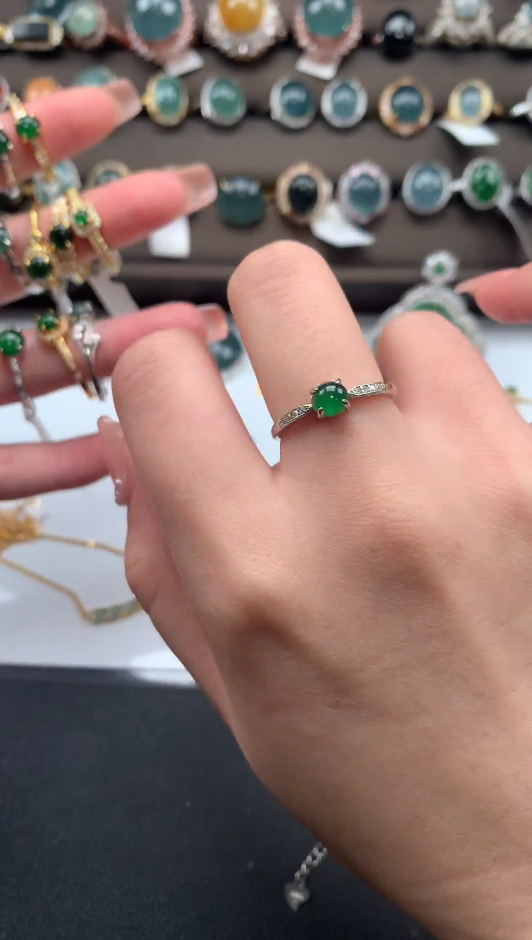 【闪购商品】翡翠戒指银S925镶嵌542141