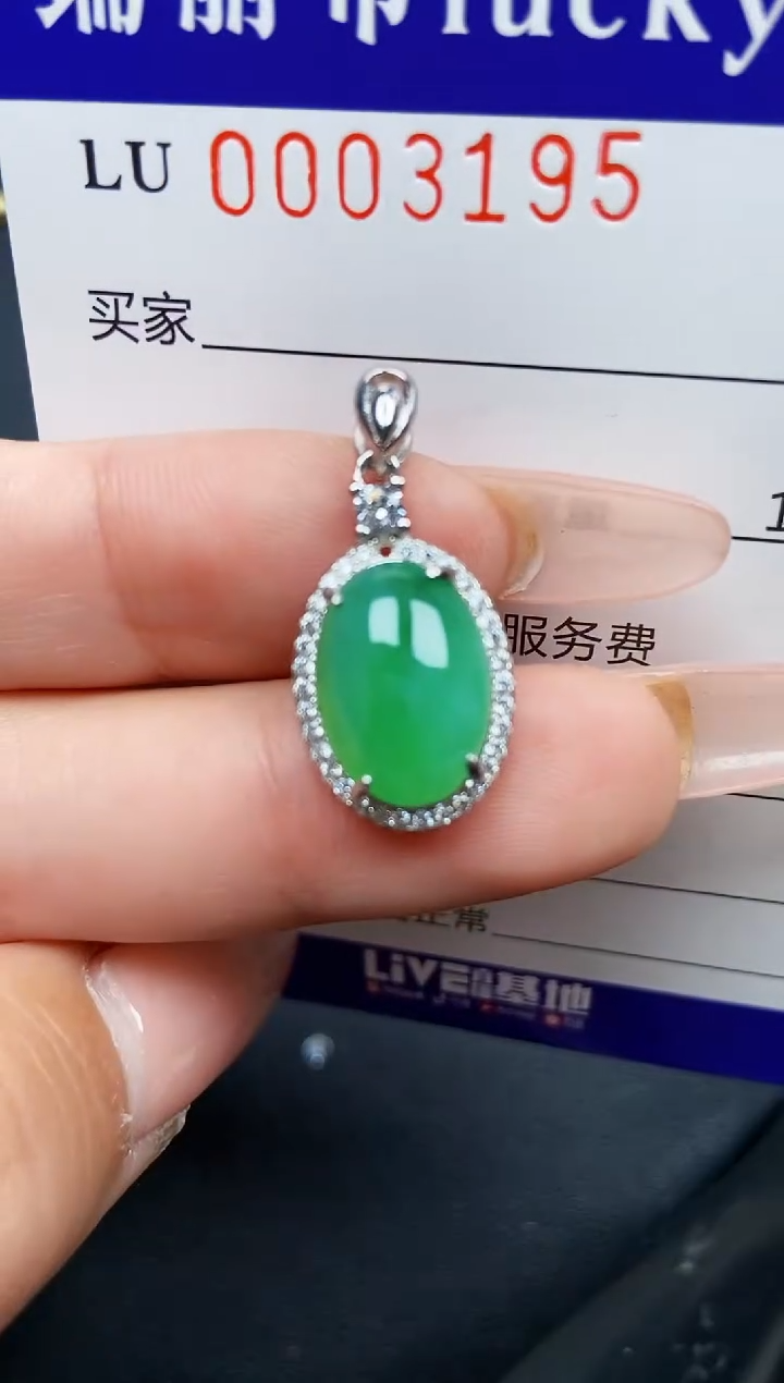 【闪购商品】翡翠颈饰银S925镶嵌3195