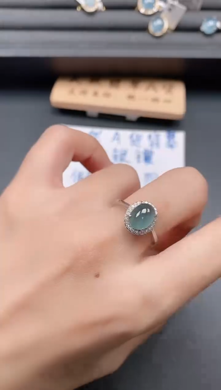 银S925镶嵌戒指翡翠1111111