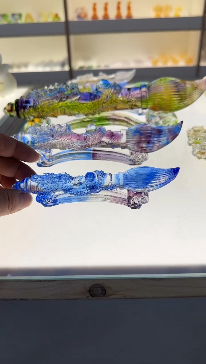 手工艺品琉璃古法琉璃文昌笔15厘米