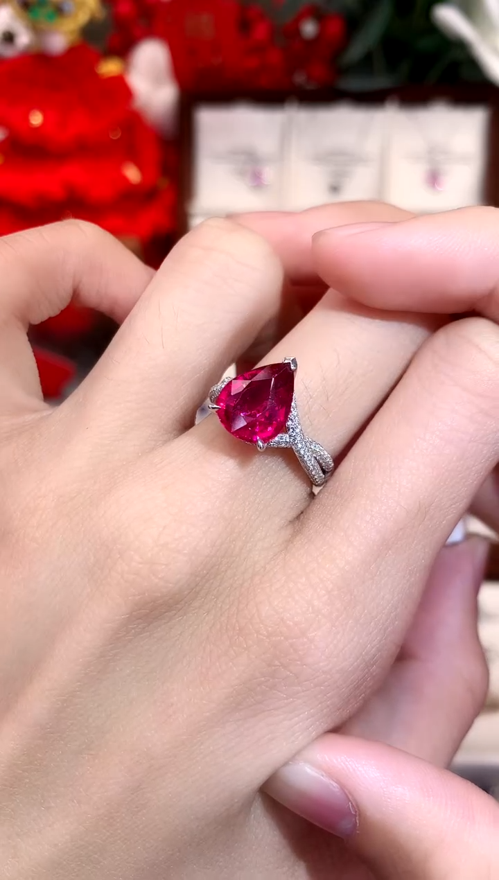 【闪购商品】碧玺戒指18K金镶嵌3.52ct/天然宝石/七天无理由