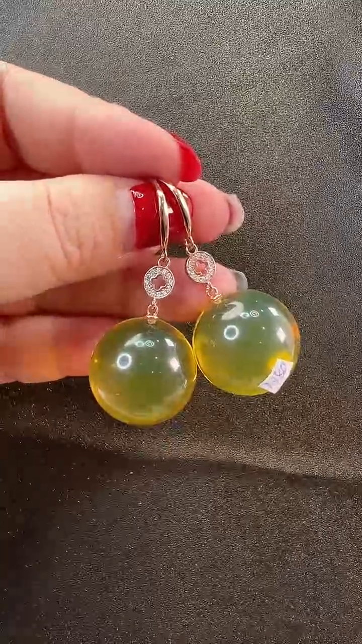 【闪购商品】琥珀耳饰未镶嵌耳环