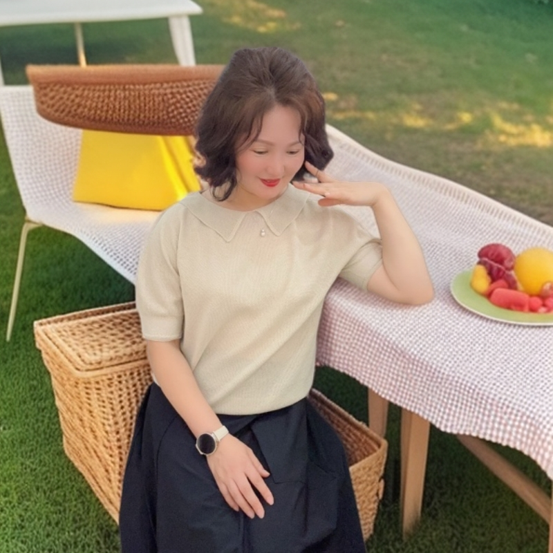 彥竹韩国正品针织衫套头款夏季百搭气质上衣女衬衫短款毛衫打底