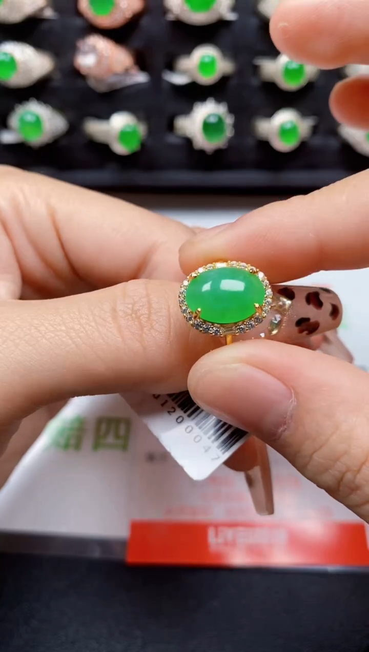 【闪购商品】翡翠戒指银S925镶嵌3531