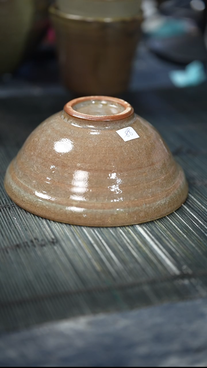 浪鬼家釉绘柴烧无*碗