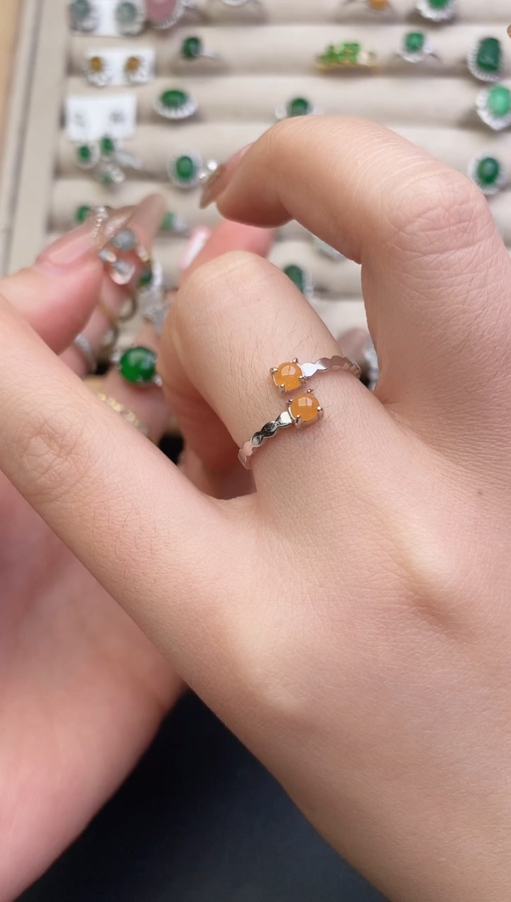 银S925镶嵌戒指翡翠0