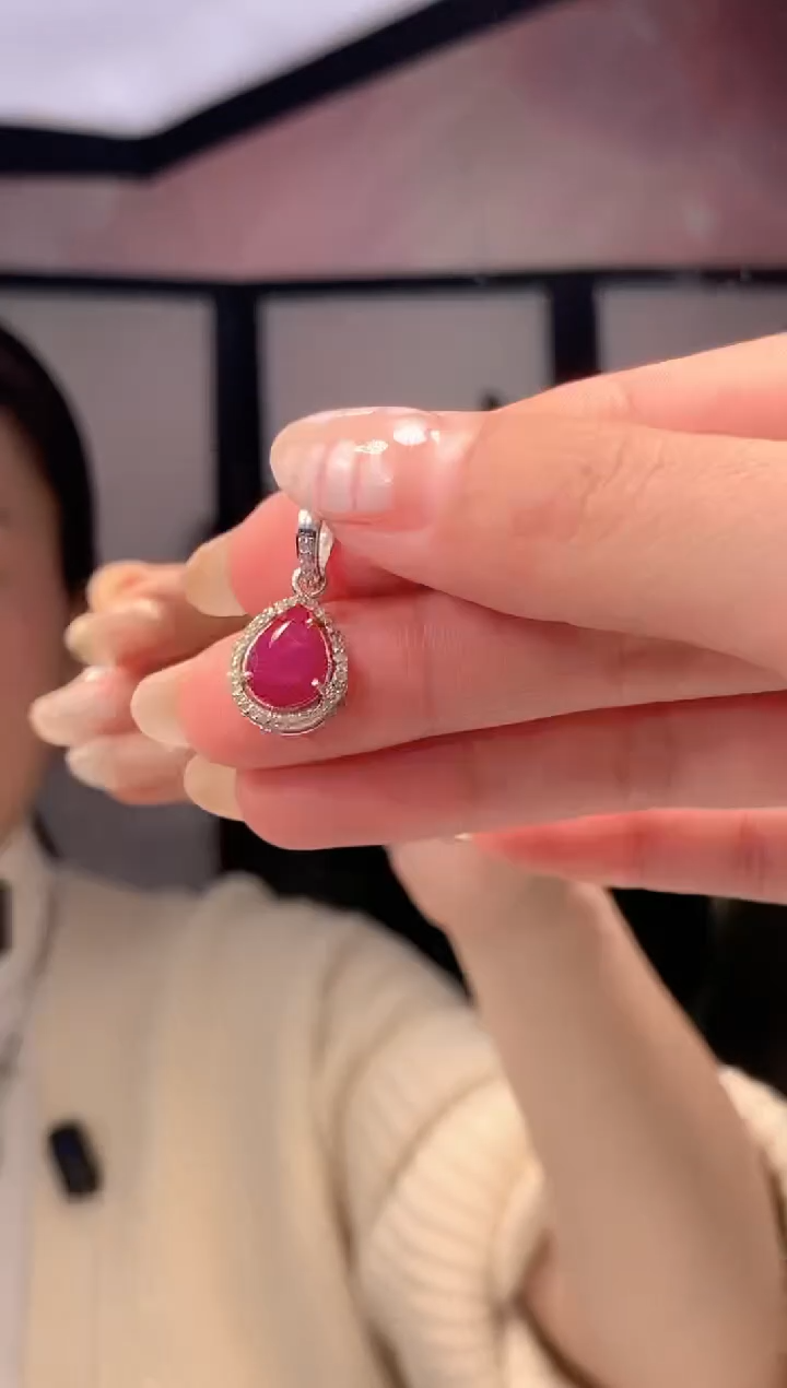 吊坠(赠链)未镶嵌红宝石天然红宝石吊坠2.9ct