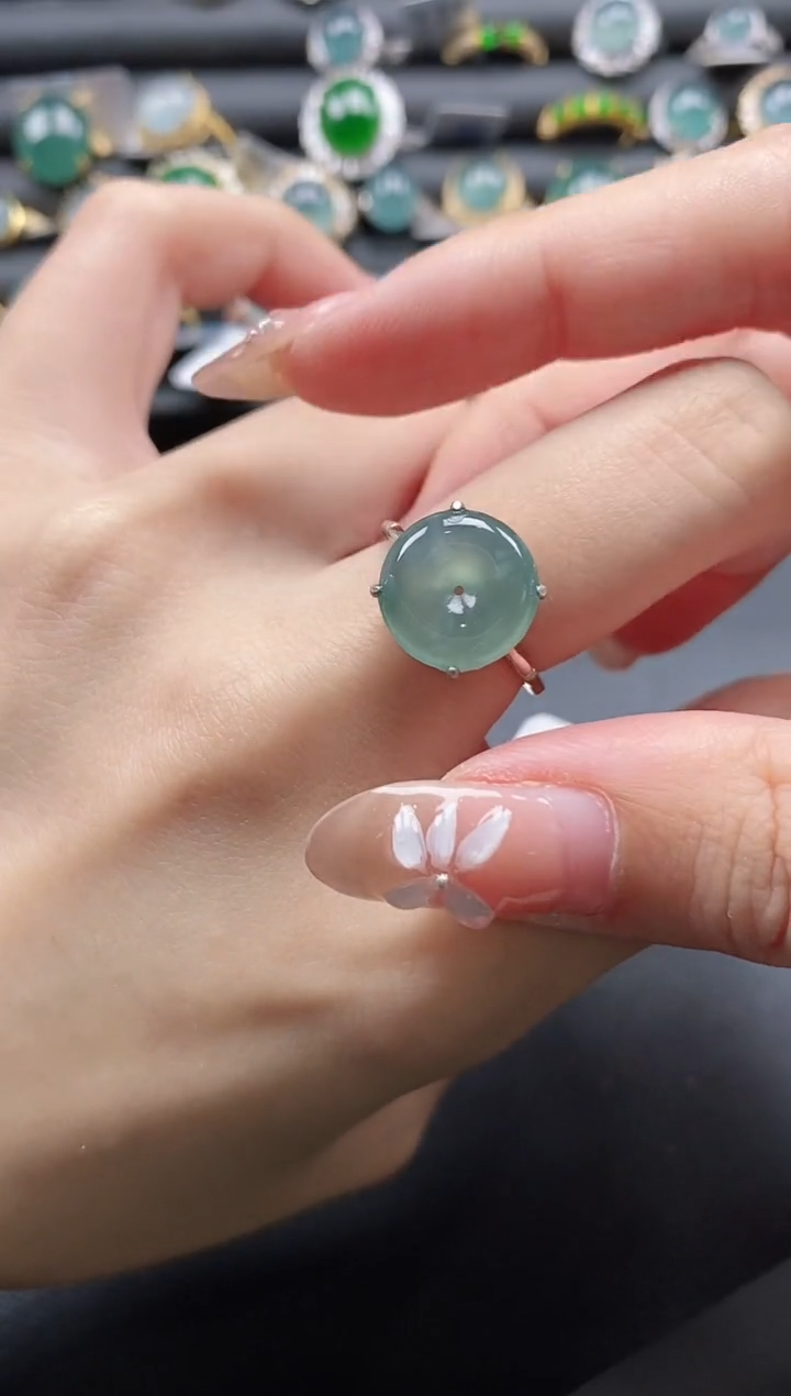 【闪购商品】翡翠戒指银S925镶嵌1111