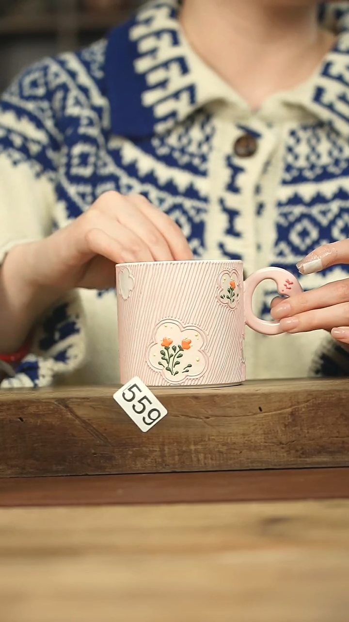 设计师手作款 喜喜手绘咖啡杯