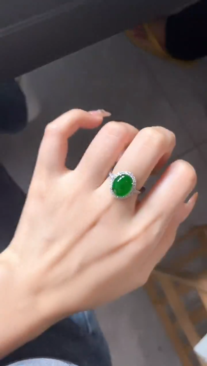银S925镶嵌戒指翡翠51511