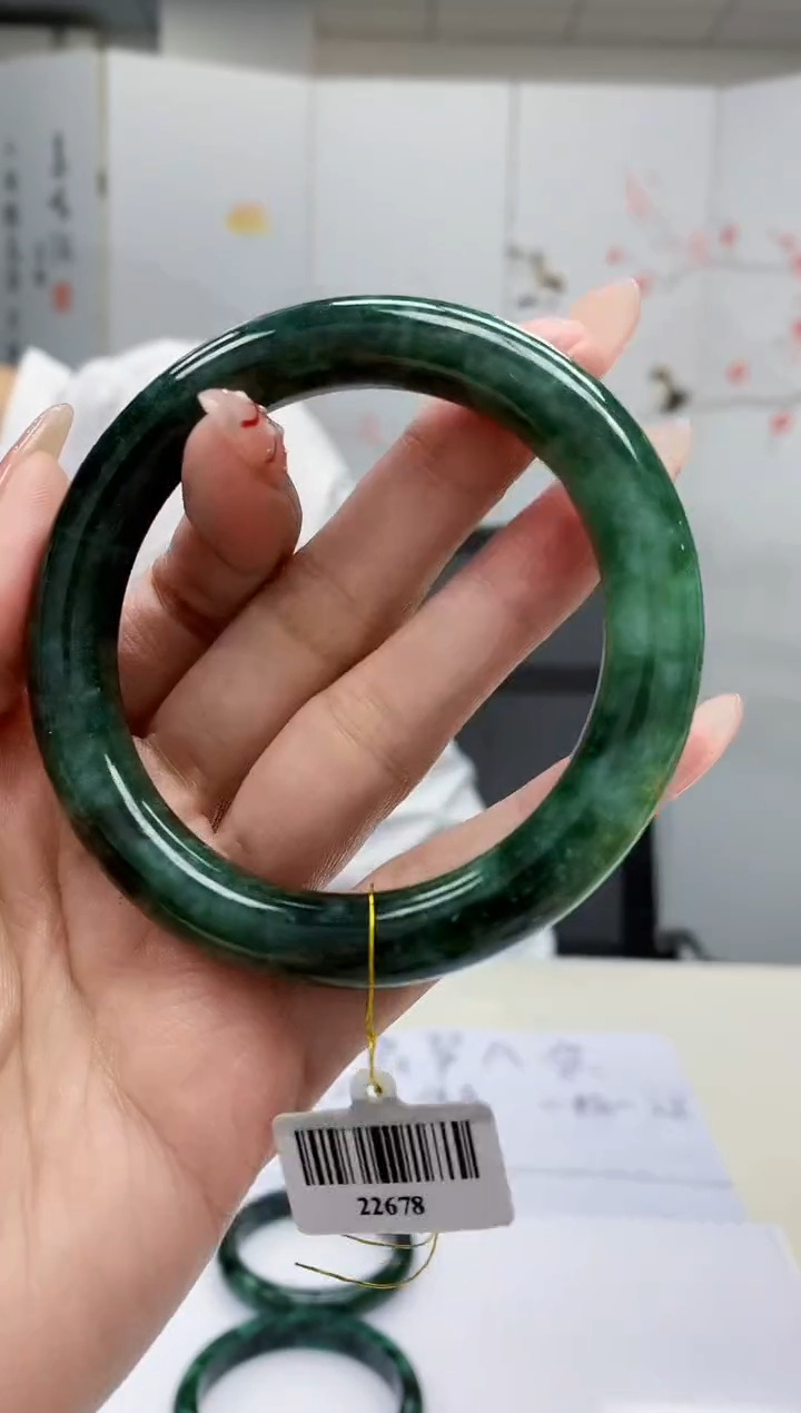 【闪购商品】定制翡翠未镶嵌4868MM-毛货手镯（58圈）254