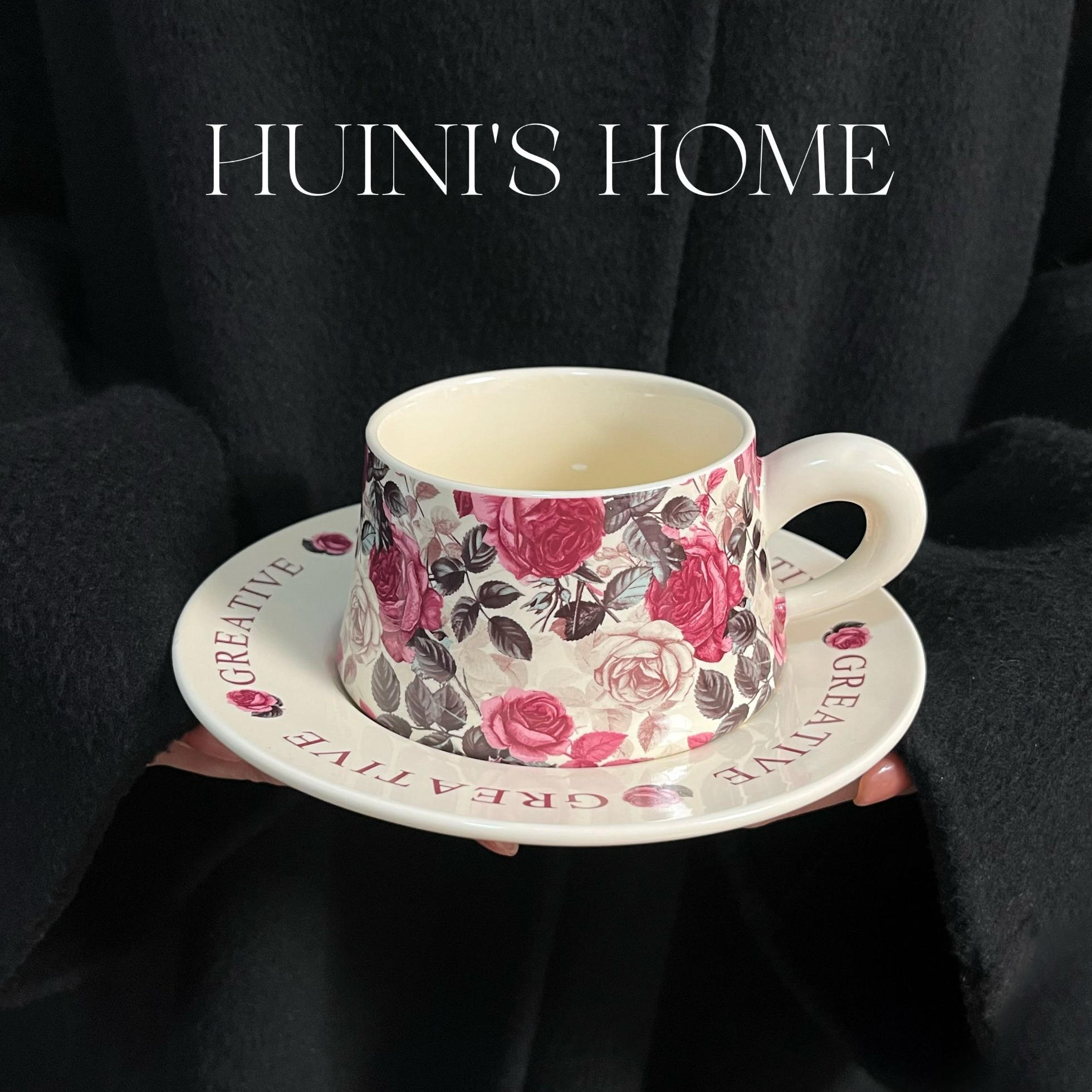 法式复古油画陶瓷咖啡杯精致咖啡杯碟送礼英式杯碟送礼