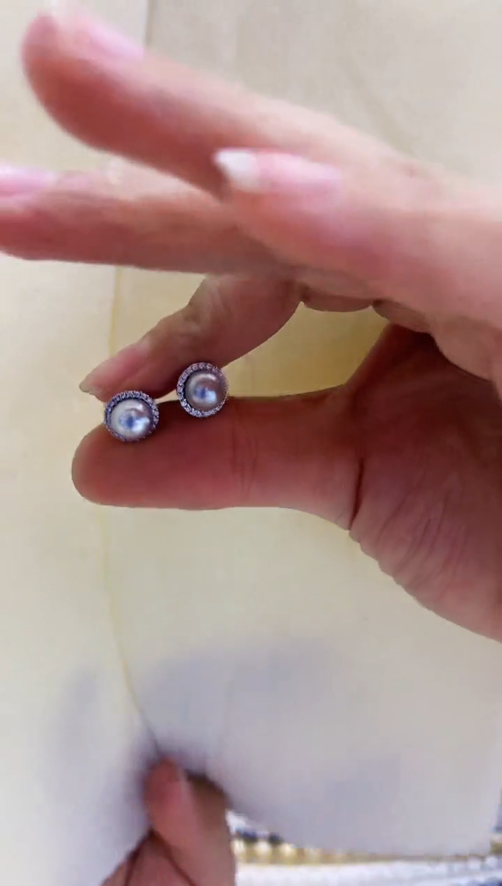 【闪购商品】海水珍珠耳钉未镶嵌akoya