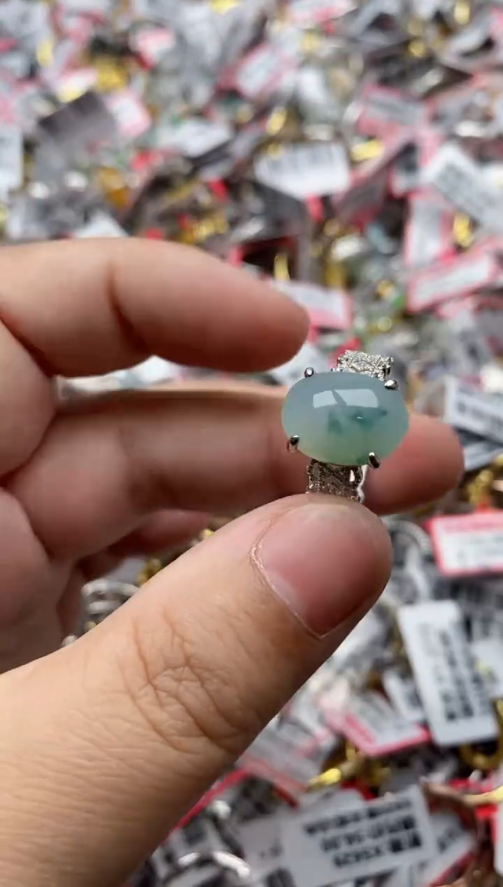 【闪购商品】翡翠戒指银S925镶嵌44444---2