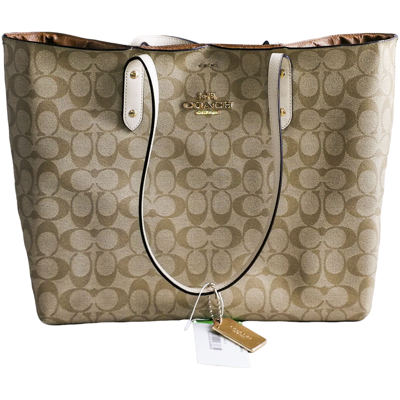 95新 COACH/蔻驰 Coach 白老花茉莉包 072715