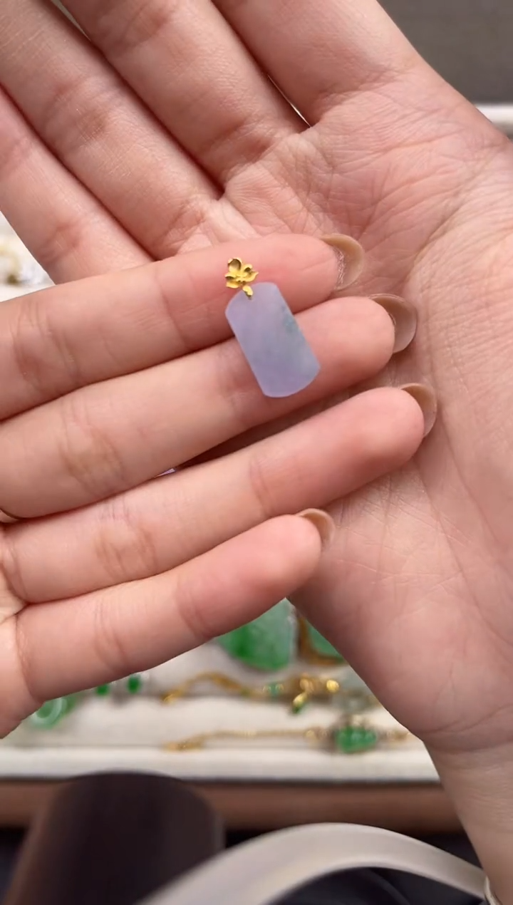 吊坠(不含链)18K金镶嵌翡翠翠小二缅甸翡翠严选TXB