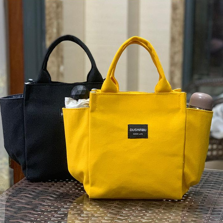 新款小拎包便携日系帆布手拎袋上班带饭袋子饭盒包便当包妈咪包