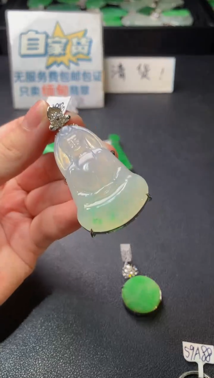 颈饰银S925镶嵌翡翠翡翠