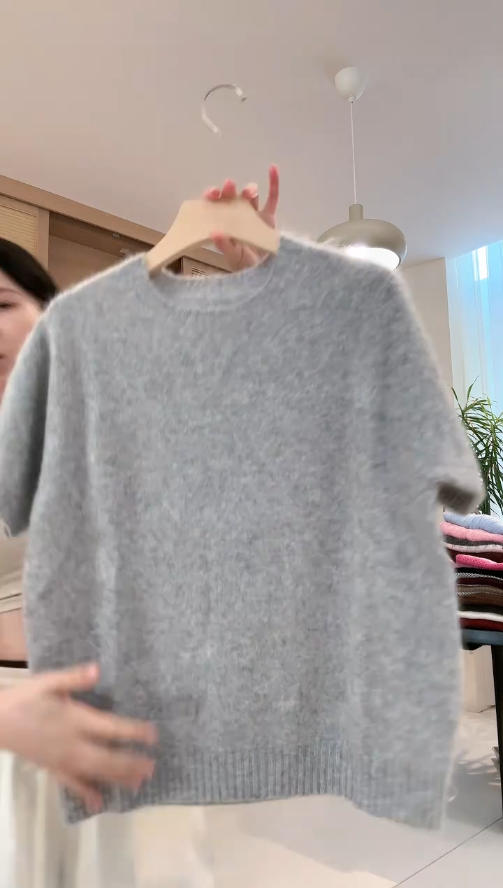 9801-云烟灰毛衣