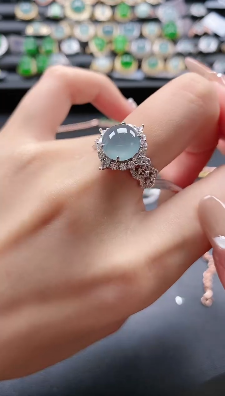 【闪购商品】翡翠戒指银S925镶嵌51151