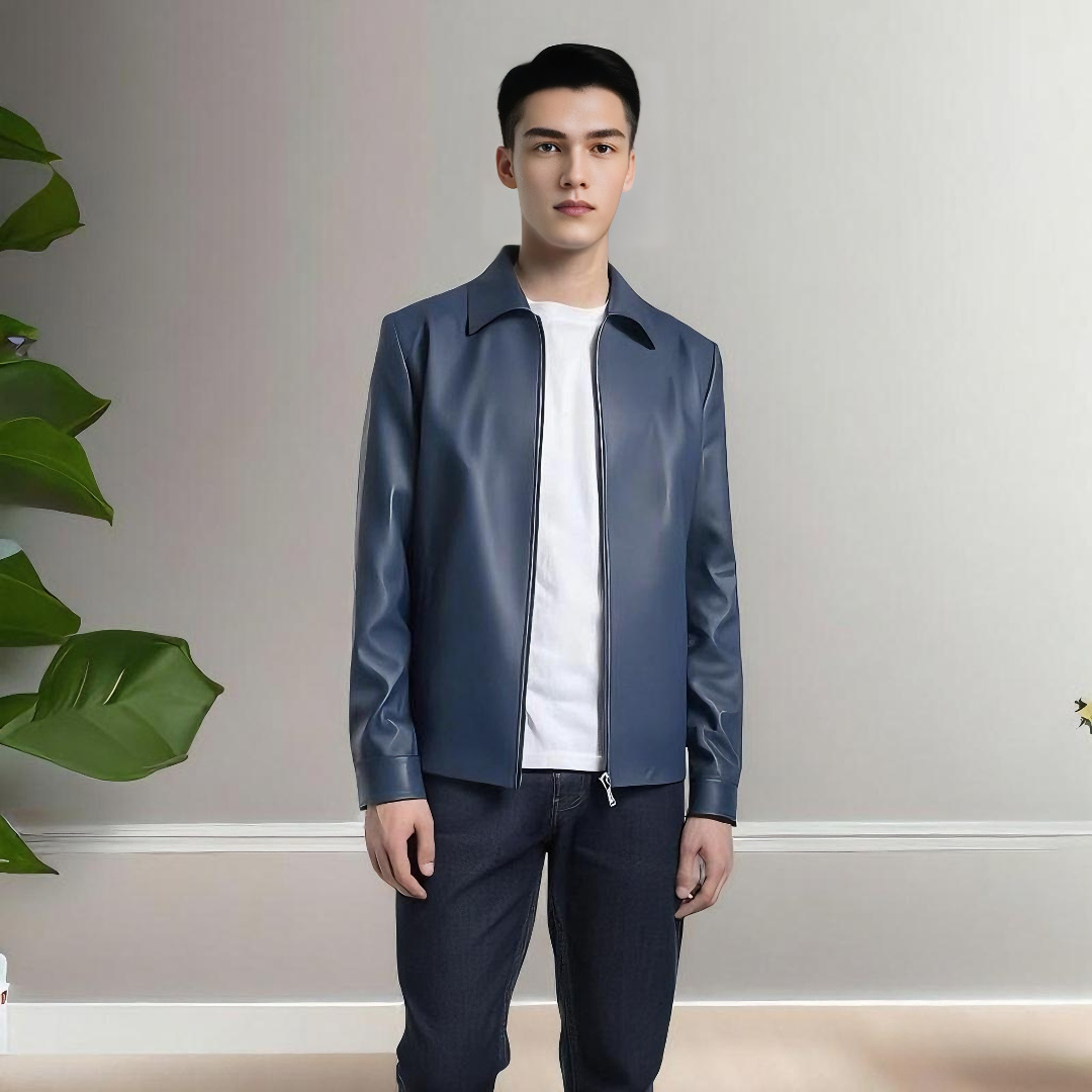 男士真皮夹克25秋冬新款進口头层小绵羊皮鹅绒羽绒服皮衣306