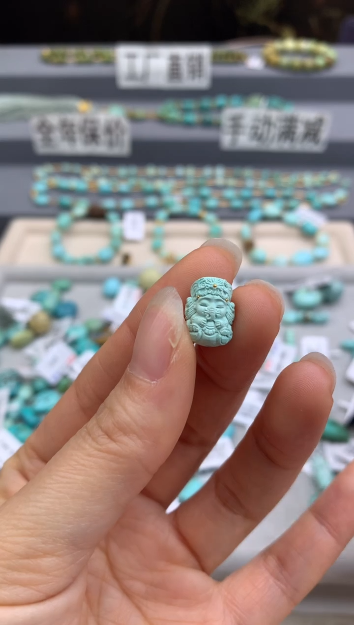 未镶嵌绿松石精工雕刻茜.E20