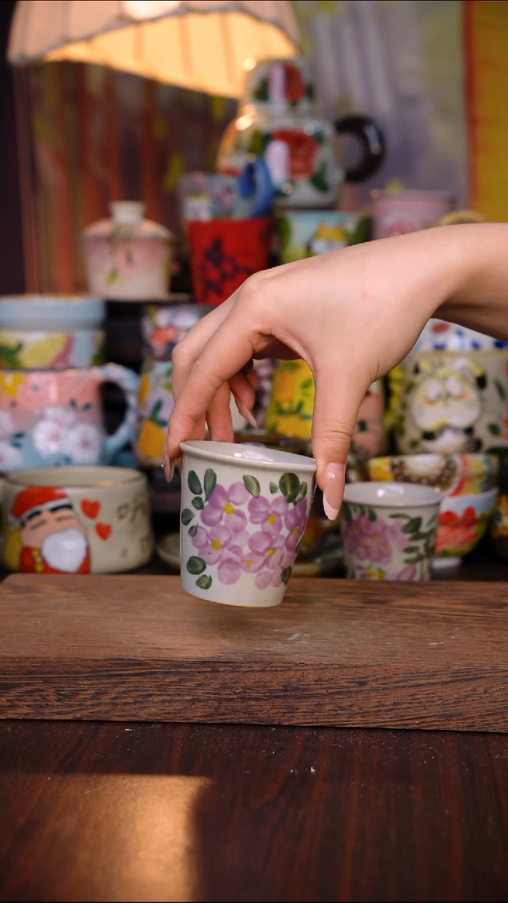 杯子陶泥垚手作 景德镇手工手绘陶瓷器物