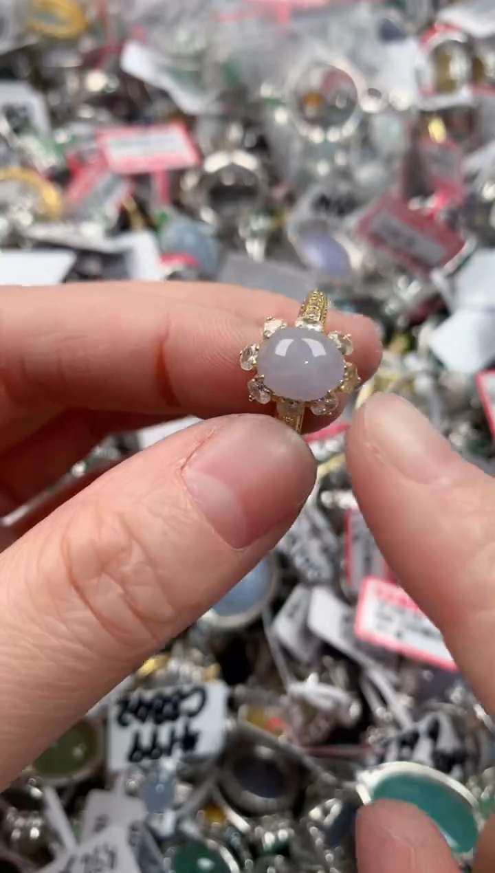 银S925镶嵌戒指翡翠444                   2