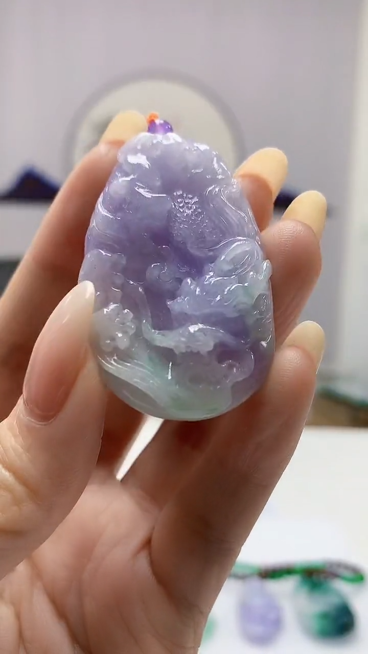 【闪购商品】定制翡翠未镶嵌4688DD-毛货挂件赠珠链143