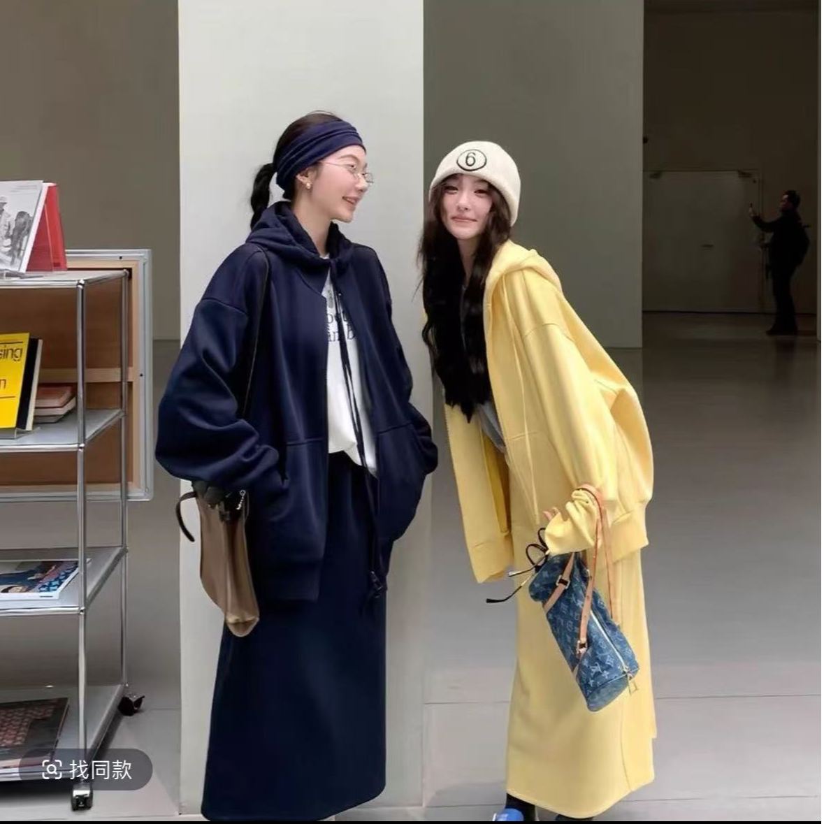 连帽慵懒2025外套卫衣半身裙女装休闲套装新款宽松两件套春秋小众