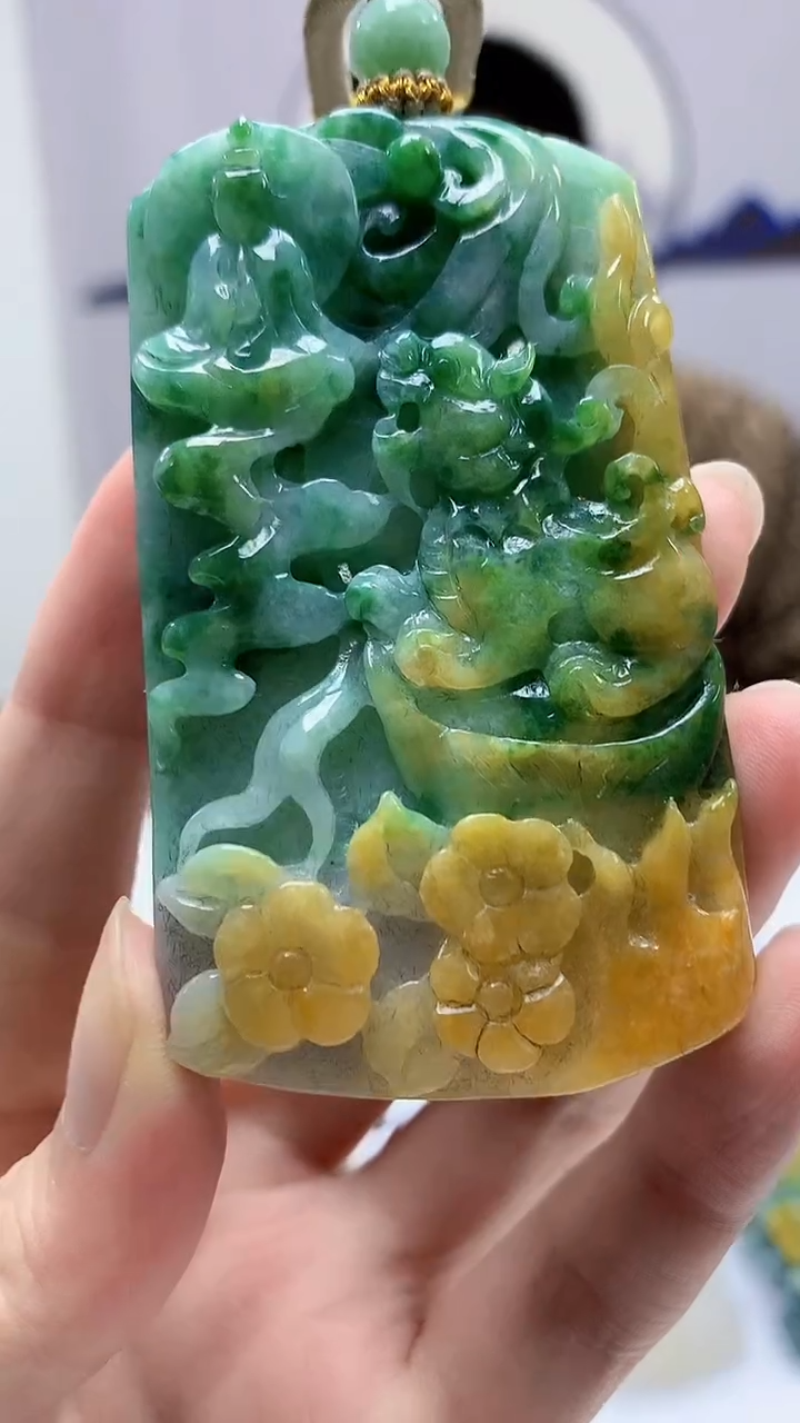 【闪购商品】定制翡翠未镶嵌4812zm-毛货挂件116